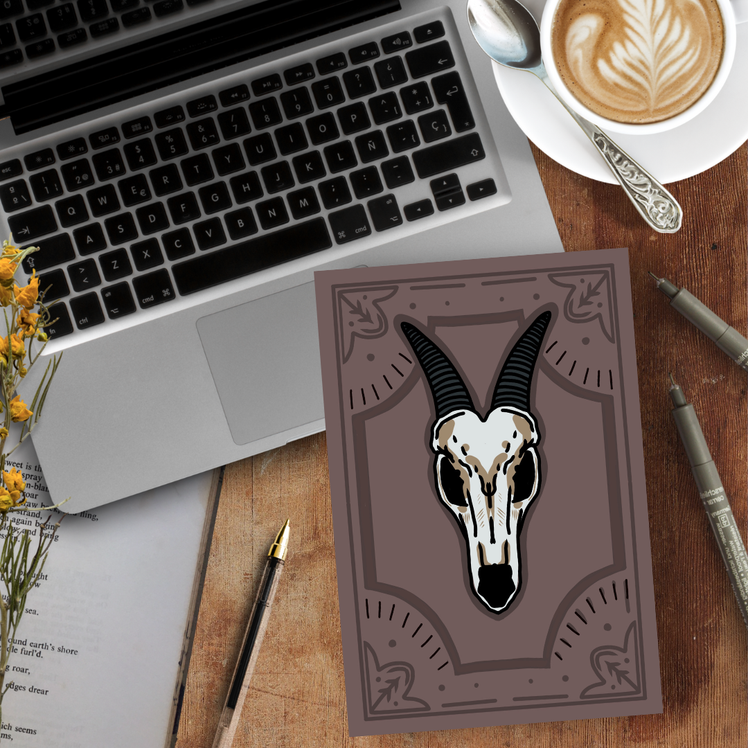 Ram Skull, A5 Softcover Notebook