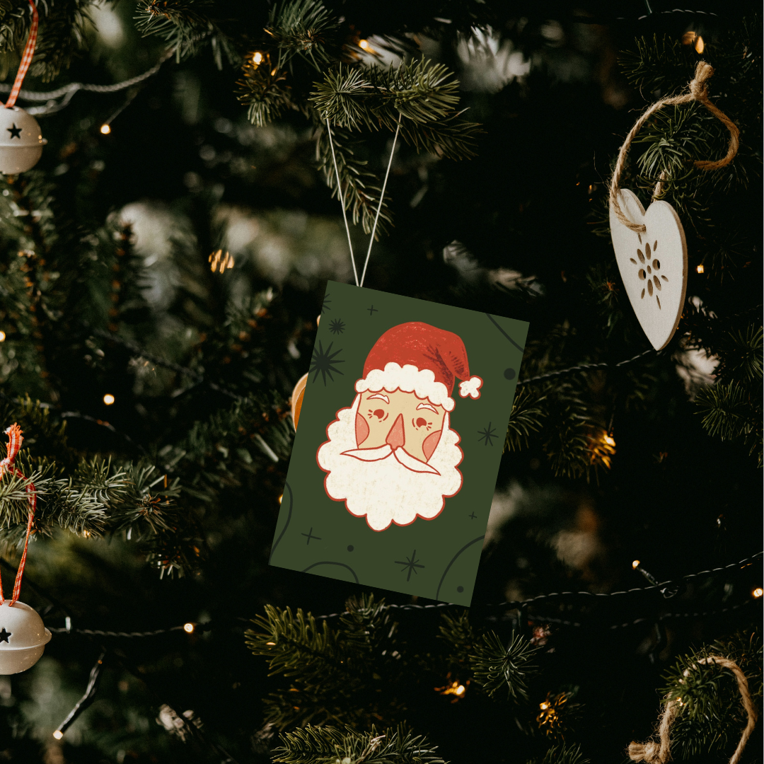 Father Christmas, Mini Book Christmas Tree Ornament