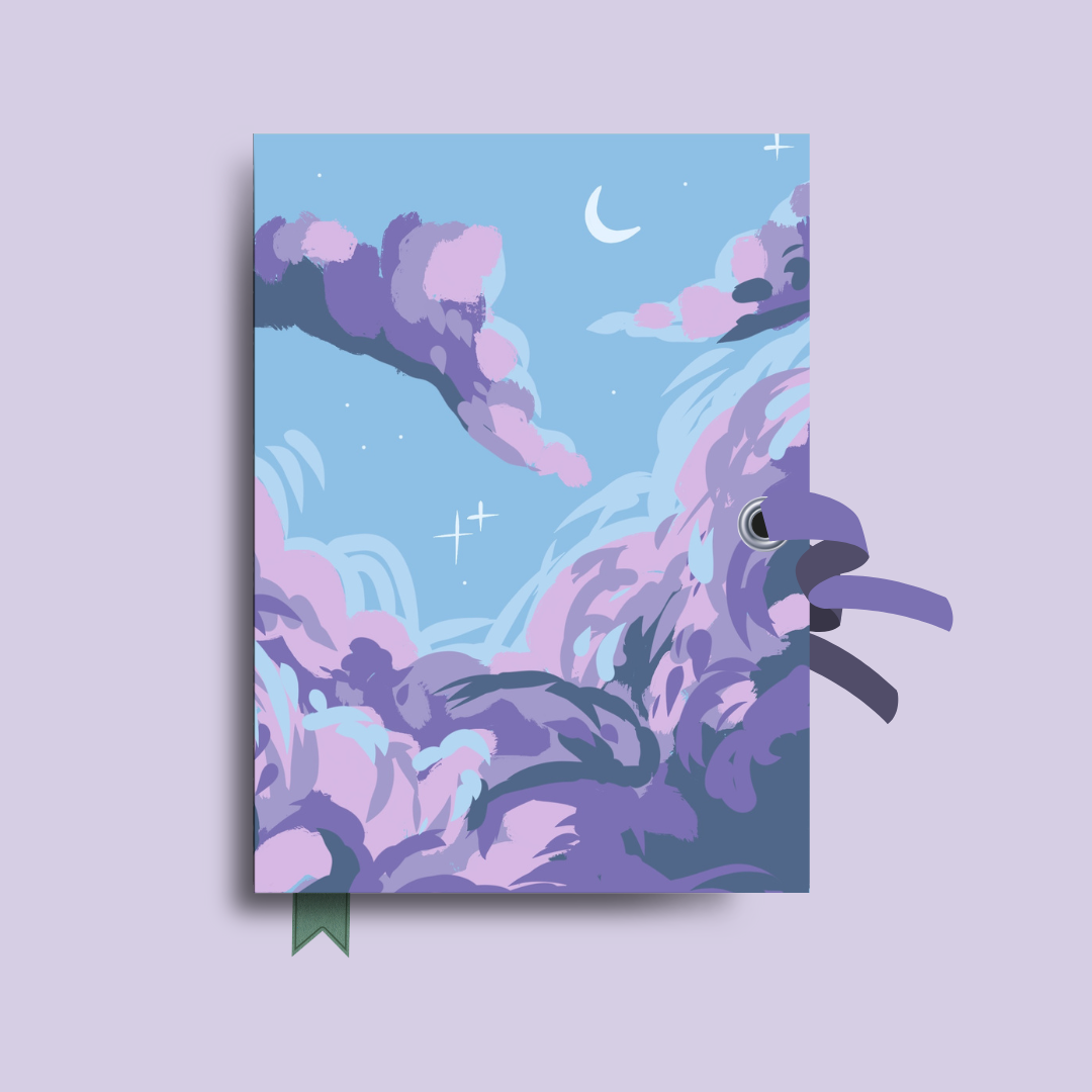 Cloudy Sky, A5 Illustrated Hardback Notebook