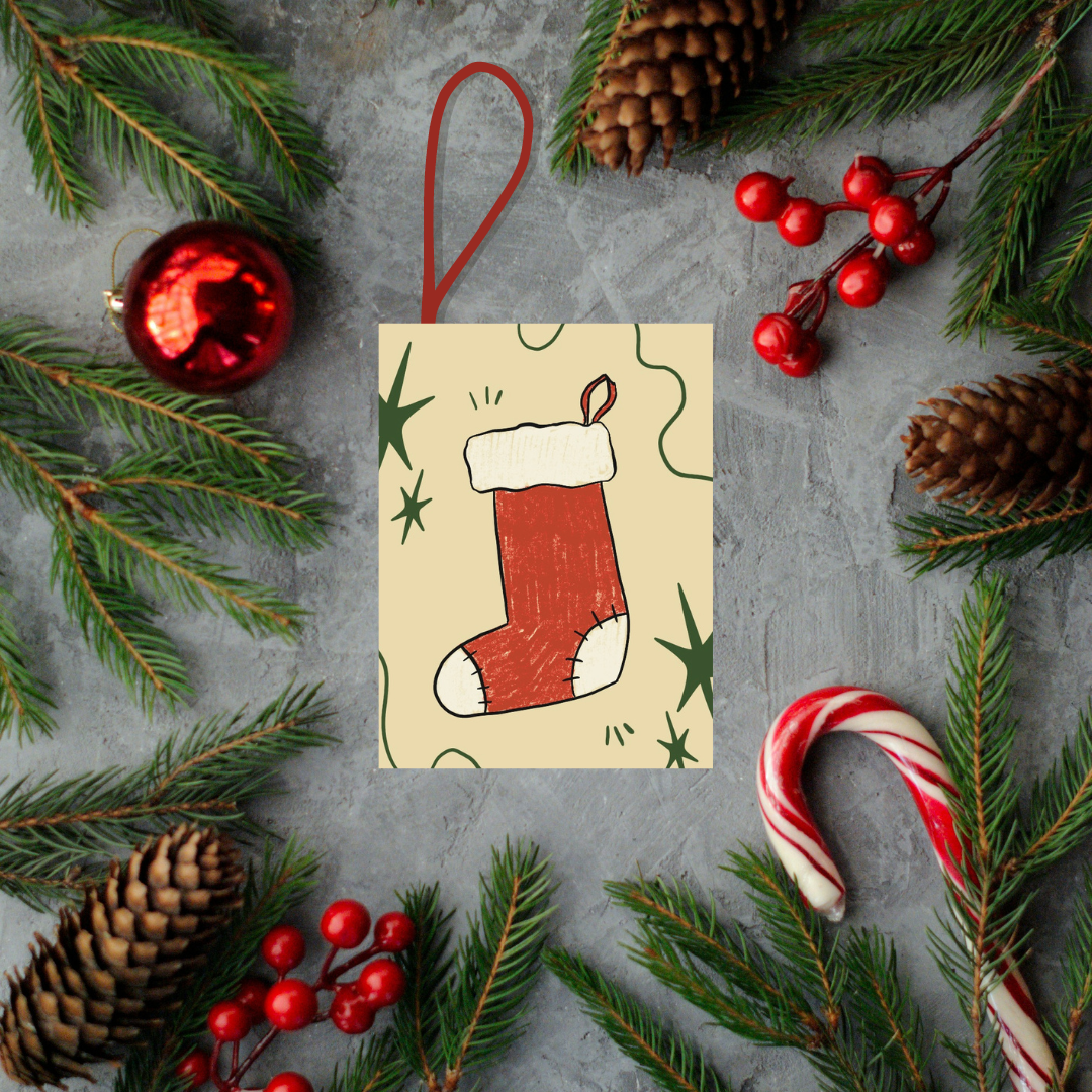 Stocking, Mini Book Christmas Tree Ornament