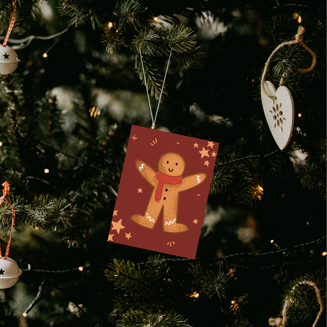 Gingerbread, Mini Book Christmas Tree Ornament