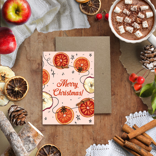 Orange Garland, Christmas Card