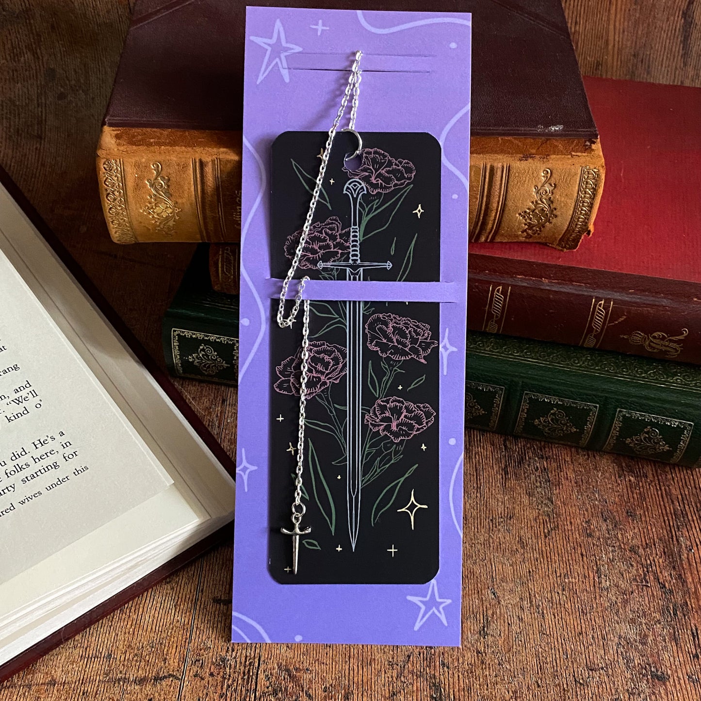 Sword and Flower Chain Bookmark