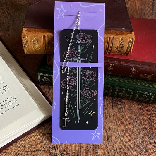 Sword and Flower Chain Bookmark