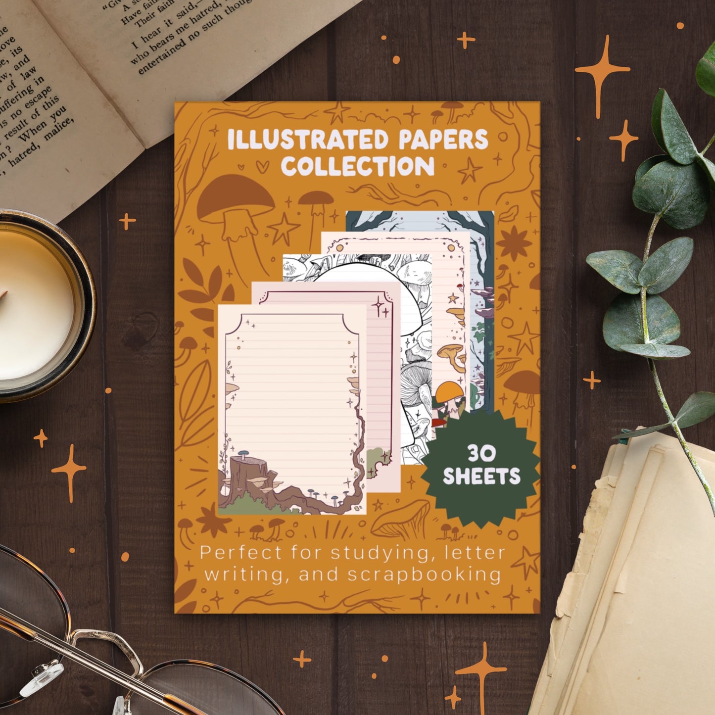 Mushroom Illustrated Paper Pack