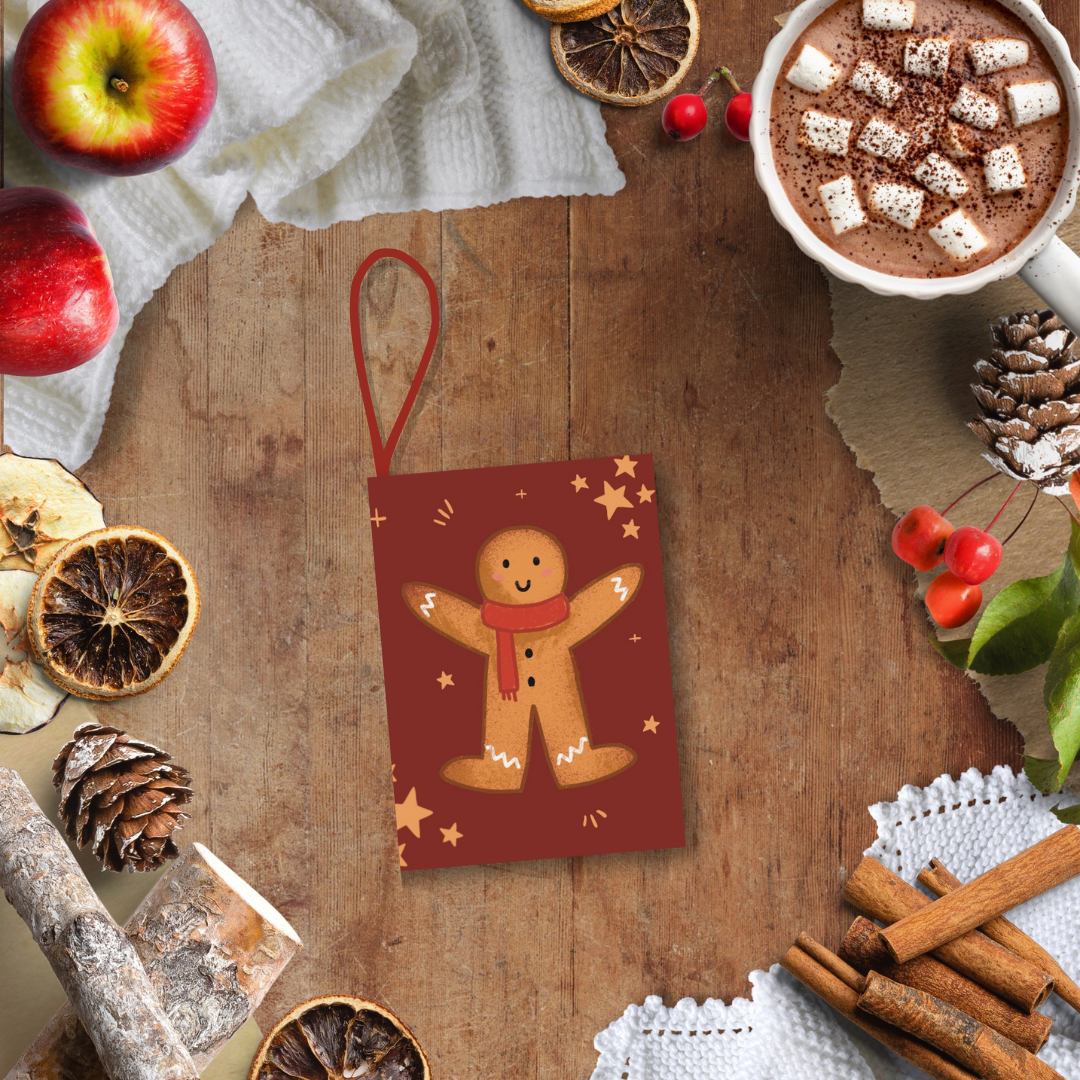 Gingerbread, Mini Book Christmas Tree Ornament